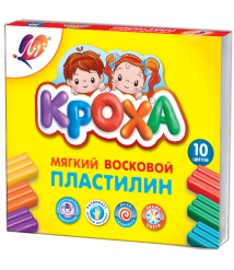 Pastă de modelat moale Kroha, 10 culori x 15gr.